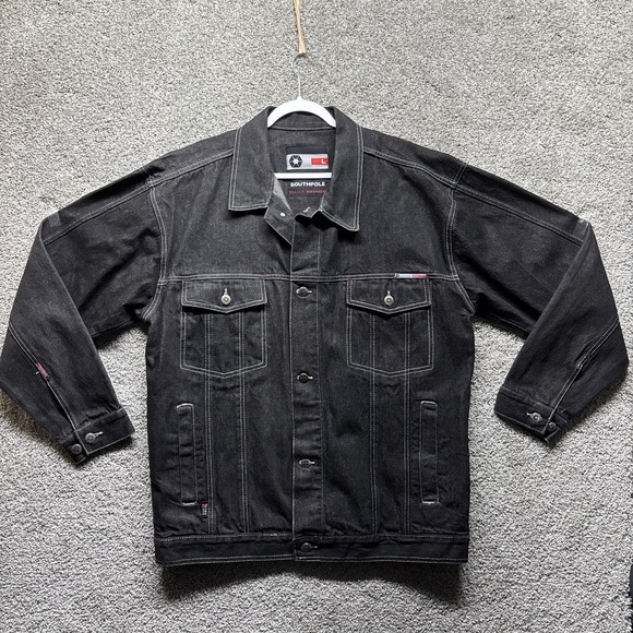 Southpole Other - Southpole Vintage Mens LARGE Y2K 90s Denim Button Trucker Jacket Jnco Pocket EUC